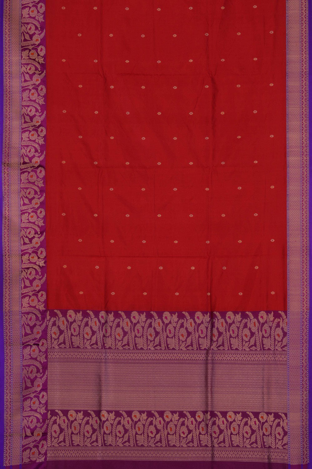 Image of Banarasi Katan Silk Red Saree